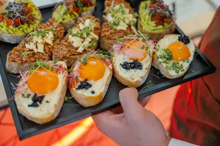Signature canapes and culinary detail for a premium event