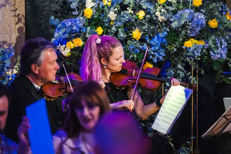 Live entertainment framed by the architecture of a historic venue