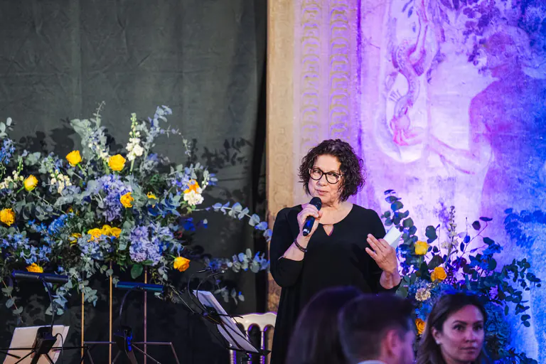 Olga Kadaníková hosting an event