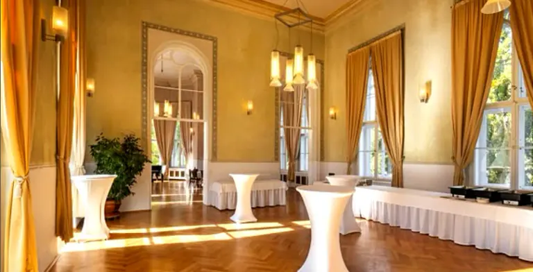 Letenský zámeček salon prepared for a standing reception